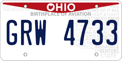 OH license plate GRW4733