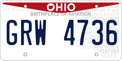 OH license plate GRW4736