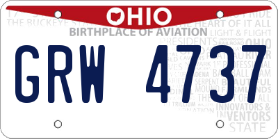OH license plate GRW4737