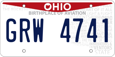 OH license plate GRW4741