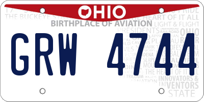 OH license plate GRW4744