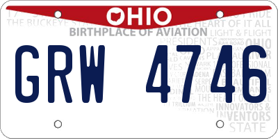 OH license plate GRW4746