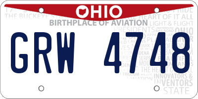 OH license plate GRW4748