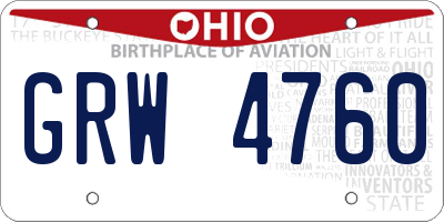 OH license plate GRW4760