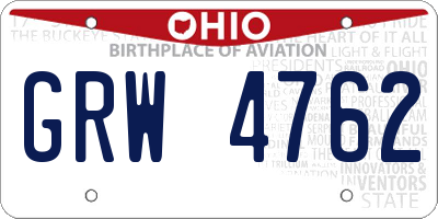 OH license plate GRW4762