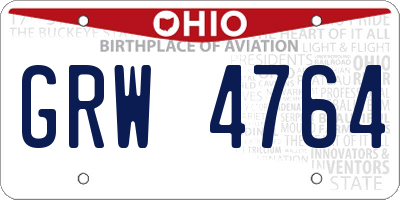 OH license plate GRW4764