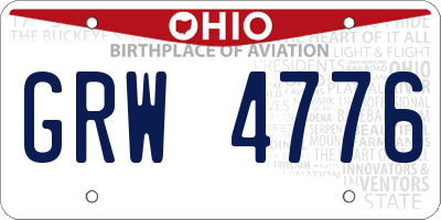 OH license plate GRW4776