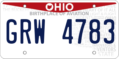OH license plate GRW4783
