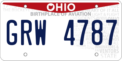 OH license plate GRW4787