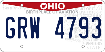 OH license plate GRW4793