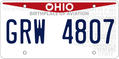 OH license plate GRW4807