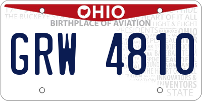 OH license plate GRW4810