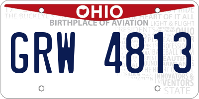 OH license plate GRW4813