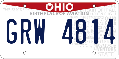 OH license plate GRW4814