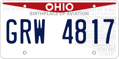 OH license plate GRW4817