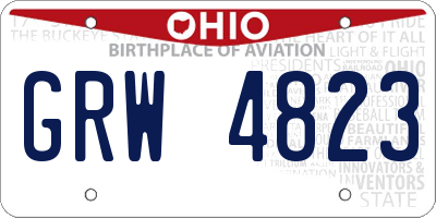 OH license plate GRW4823