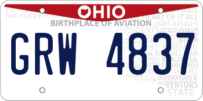 OH license plate GRW4837