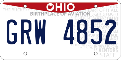 OH license plate GRW4852