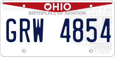 OH license plate GRW4854