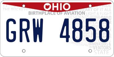 OH license plate GRW4858