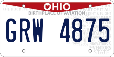 OH license plate GRW4875