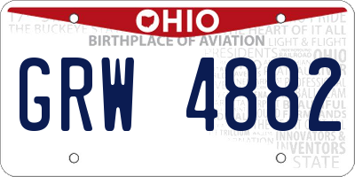 OH license plate GRW4882