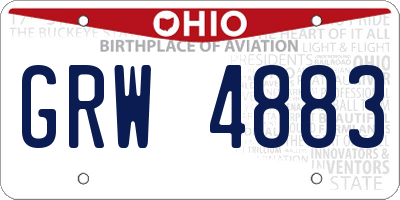 OH license plate GRW4883