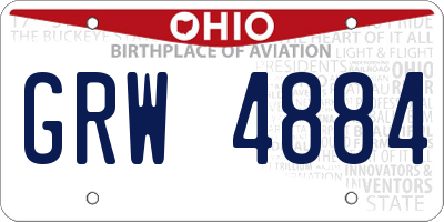 OH license plate GRW4884