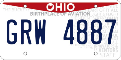 OH license plate GRW4887