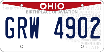OH license plate GRW4902