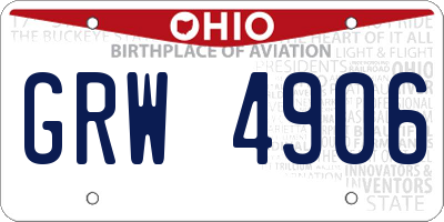 OH license plate GRW4906