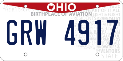 OH license plate GRW4917