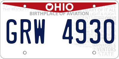 OH license plate GRW4930