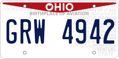 OH license plate GRW4942