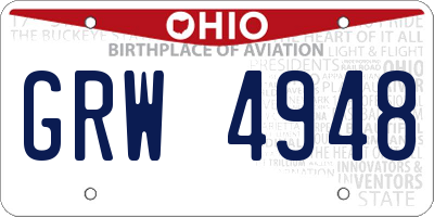 OH license plate GRW4948