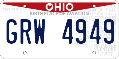 OH license plate GRW4949