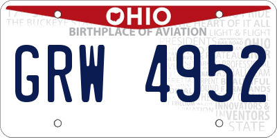 OH license plate GRW4952