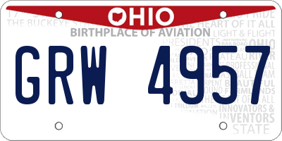 OH license plate GRW4957