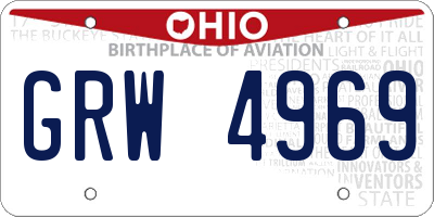 OH license plate GRW4969