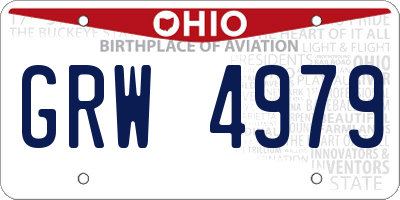 OH license plate GRW4979