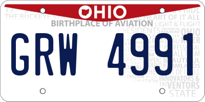 OH license plate GRW4991