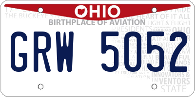 OH license plate GRW5052