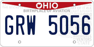 OH license plate GRW5056