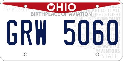 OH license plate GRW5060