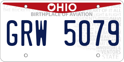 OH license plate GRW5079