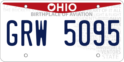 OH license plate GRW5095