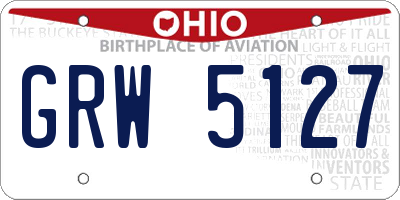 OH license plate GRW5127