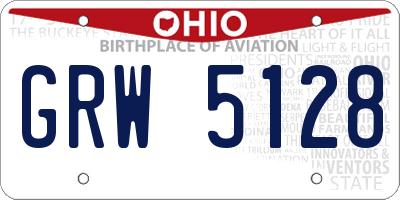 OH license plate GRW5128