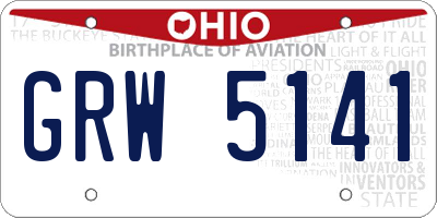 OH license plate GRW5141