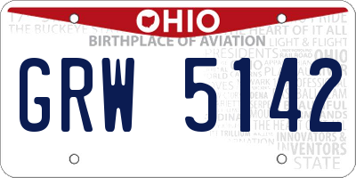 OH license plate GRW5142